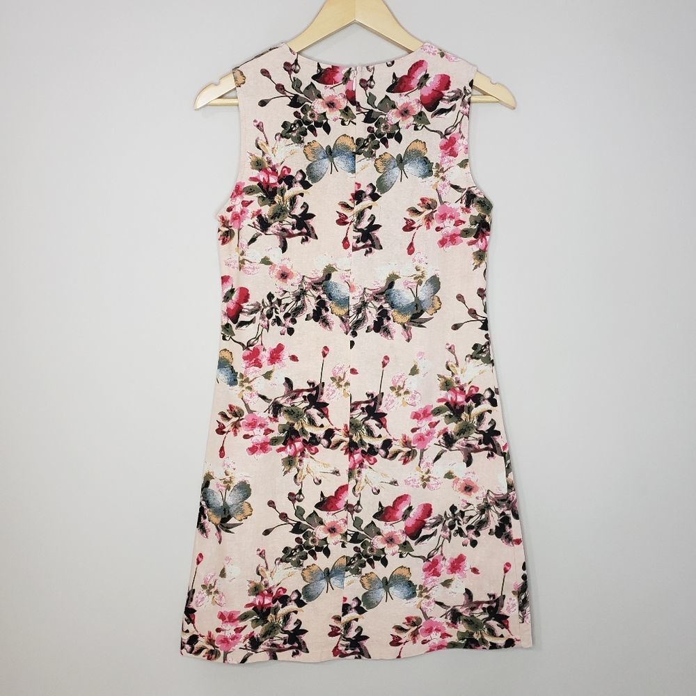 Papillon Sleeveless Pink Floral Cotton Mini Dress Xsmall NWT - Picture 3 of 15